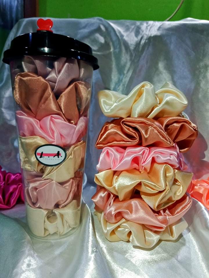 6 Pieces Milktea Soft Satin Scrunchie Bundle with Free Scrunchie For Kids and Adult For Birthday Gift/ Give aways Hair Accessories/ / Hair Ponytails Seller | Lazada PH