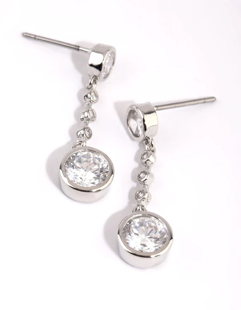 Lovisa Cubic Zirconia Circle Cupchain Drop Earrings - ShopStyle