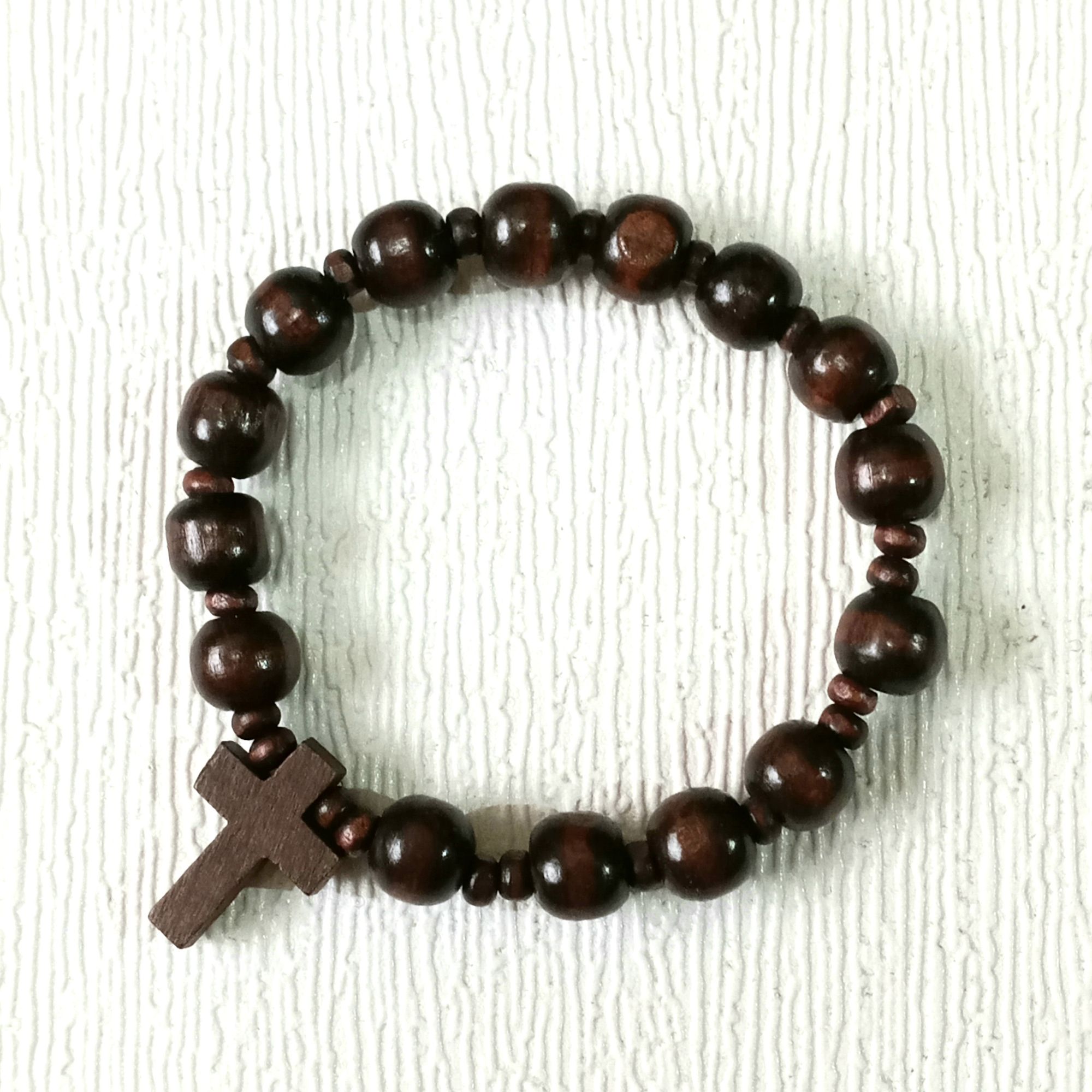 Natural Olive Wood Beads Cross Bracelet & Prayer Bead Bracelet - Jerusalem  Rosaries| holy land christian rosaries