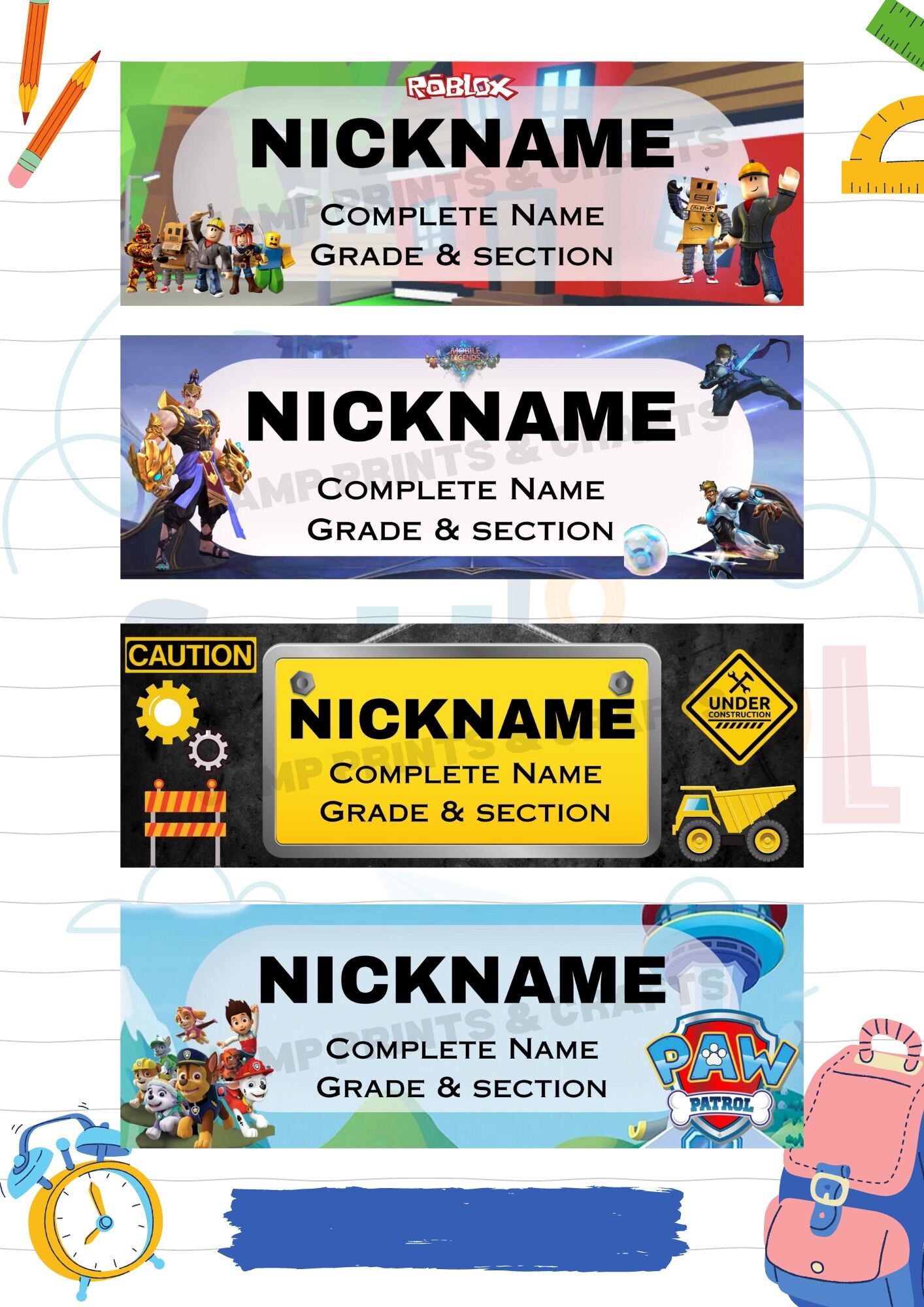 Personalized Name tags, Name plates for students | Lazada PH