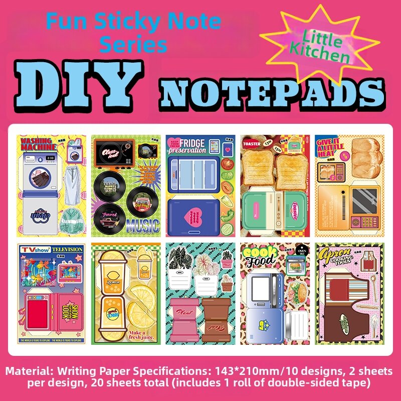 Retro Style Fun Mechanism Foldable Note Paper for Scrapbooking