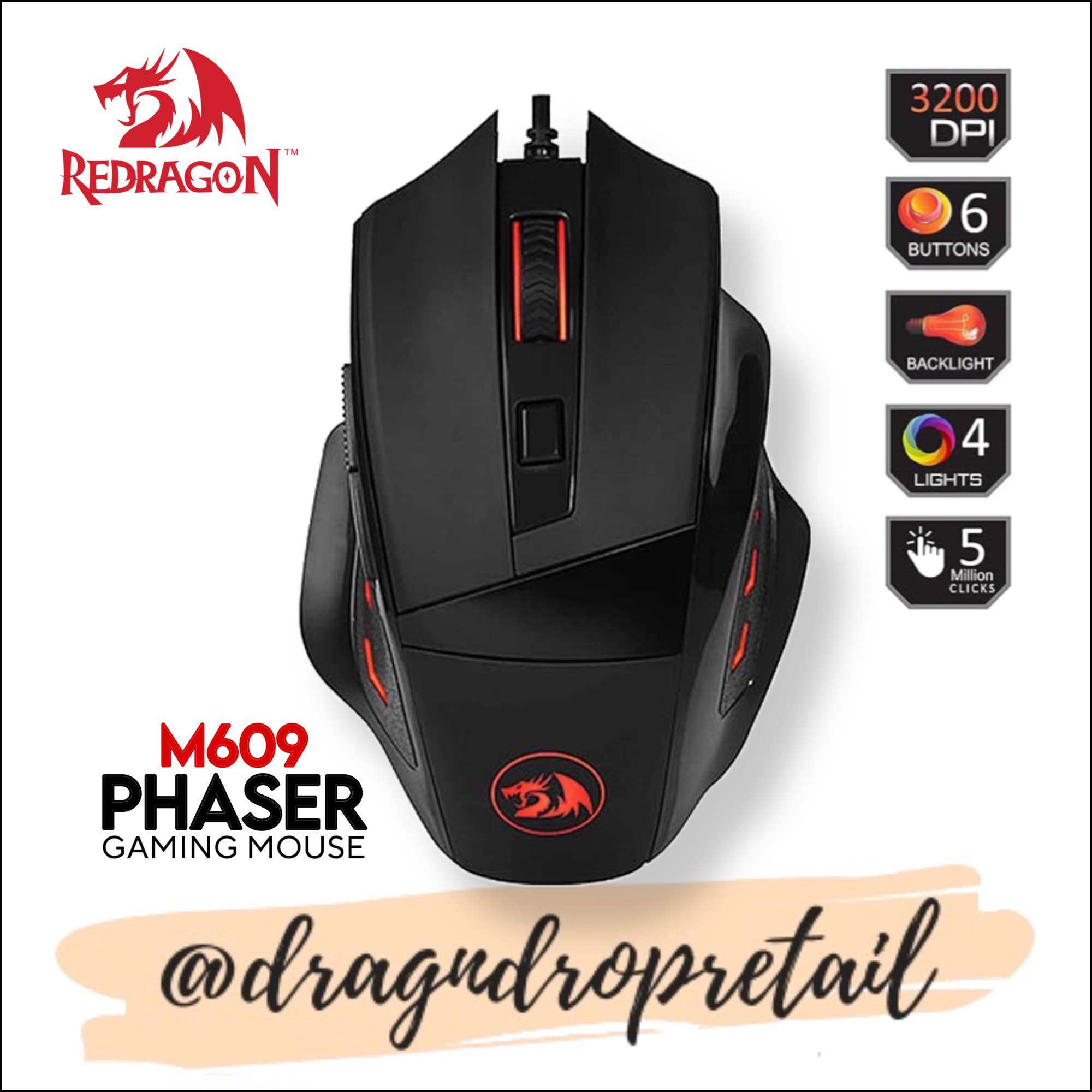 Redragon PHASER M609 Gaming Mouse: High DPI, LED Lighting