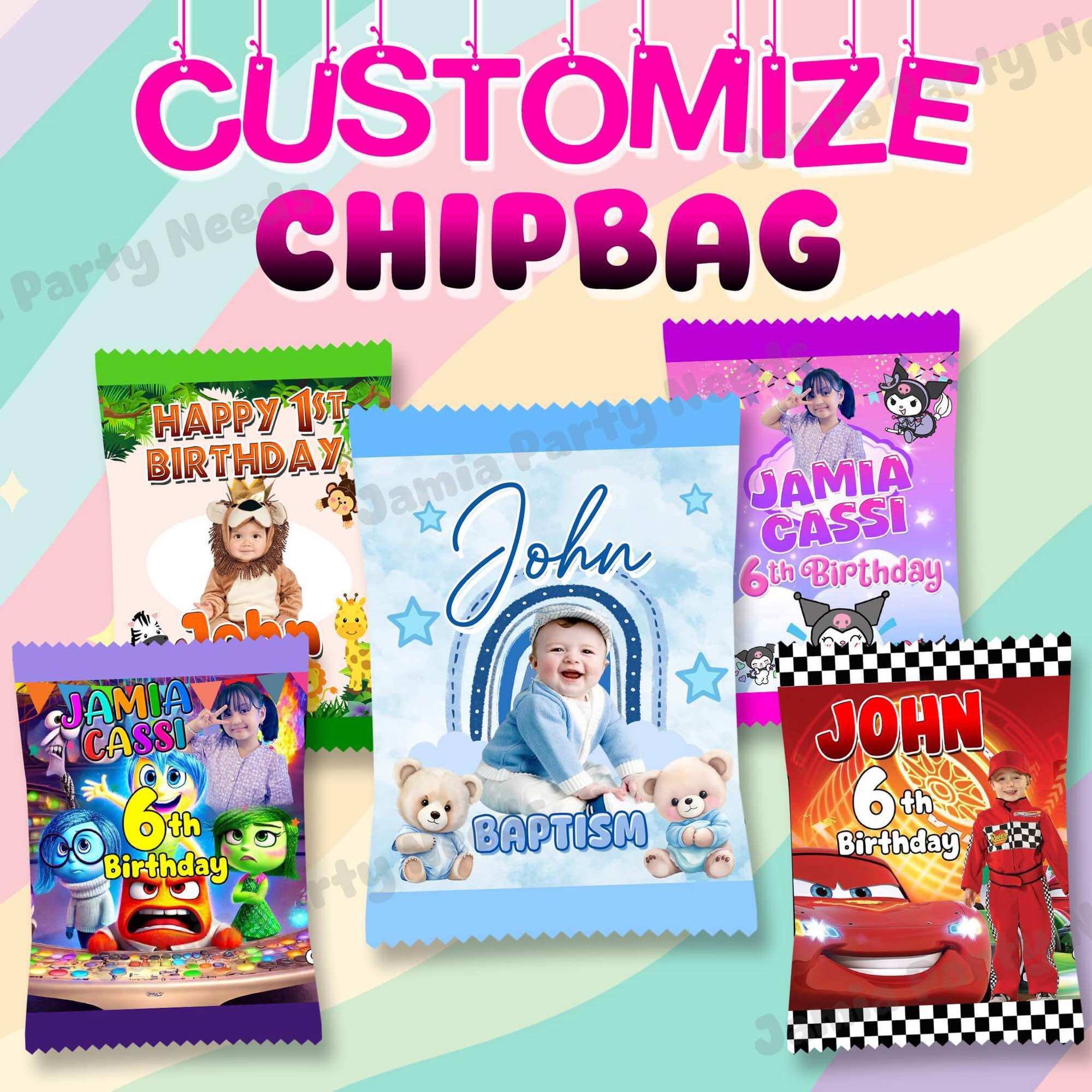 Customize Chip Bags Loot Bags for Birthday | Christening | All Occasion