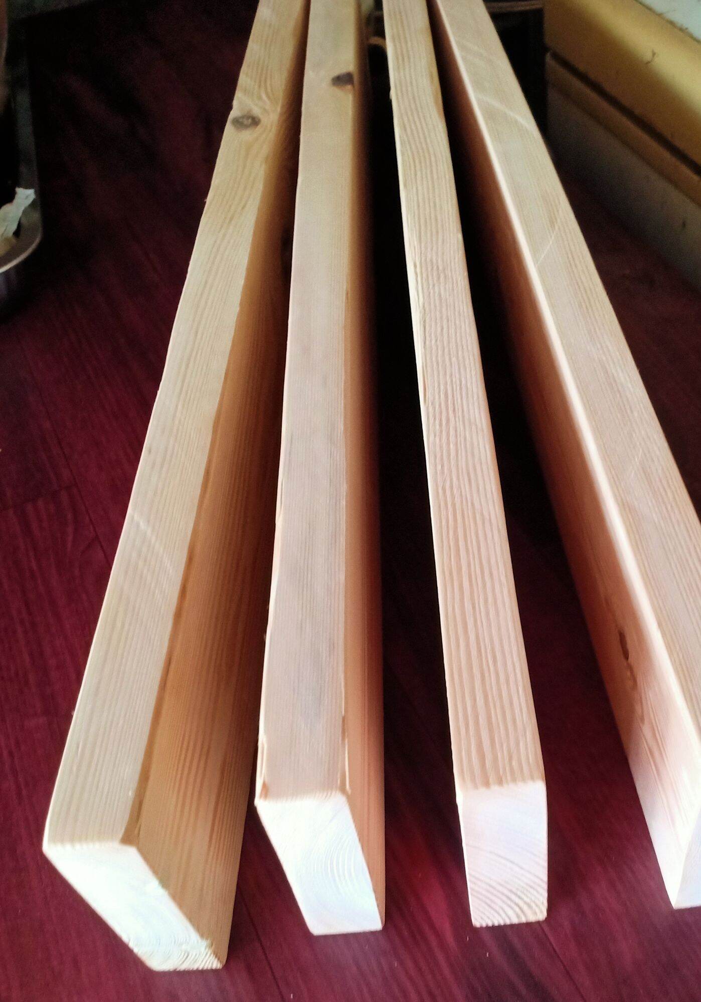 Wood plank. smooth on all sides.50 cm by 9 cm by 1.8 cm.. made of solid