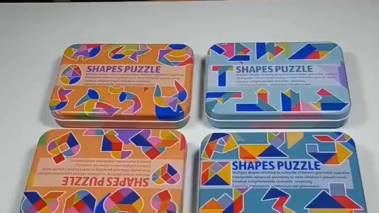Wooden Pattern Blocks Jigsaw Heart Egg Tangram Puzzle Sorting and ...