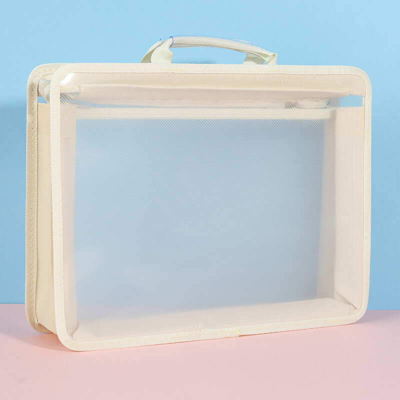 Large Capacity Transparent A4 Handbag - Waterproof Portable Documents Bag for Students And Business Six Colors Available