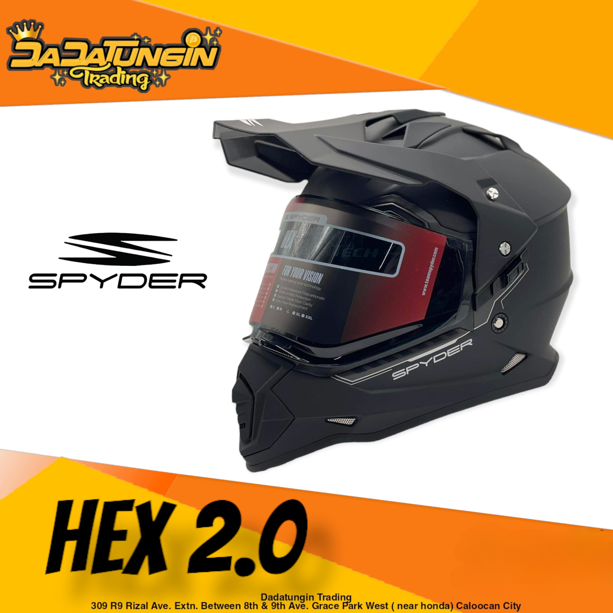SPYDER Hex Dual Sport Helmet Xl Large Medium Helmet Black Bat