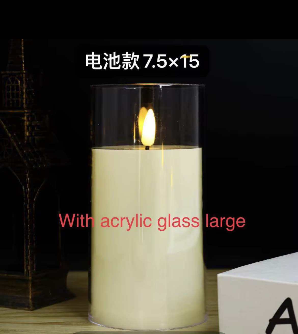 (NEW) Led Flameless candle 3A battery operated With Acrylic Cover for ...