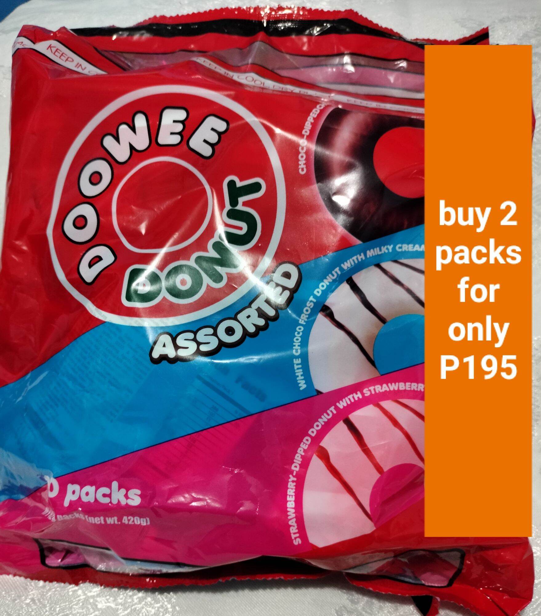 Dowee Donut Assorted 2packs For Only 219.00 (42g X 20) | Lazada PH