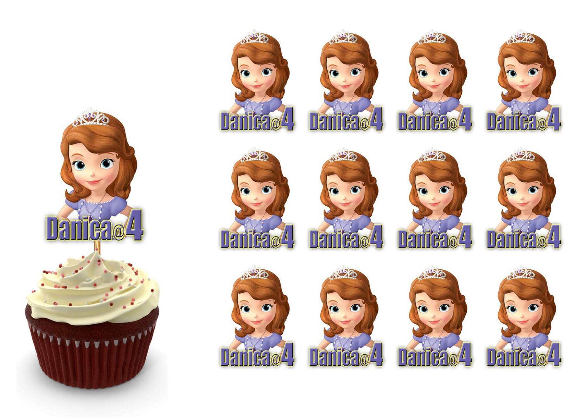Sofia The First Cupcake Toppers