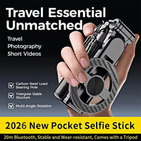 4-in-1 Multifunctional Magnetic mini Selfie Stick with 360° Rotation Wireless Bluetooth Control Magnetic Phone Holder