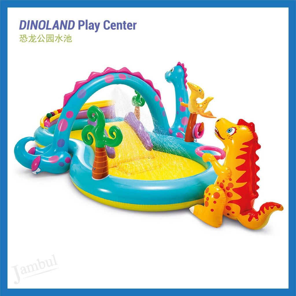 INTEX 8-shaped Dinosaur Inflatable Swimming Pool With Slide