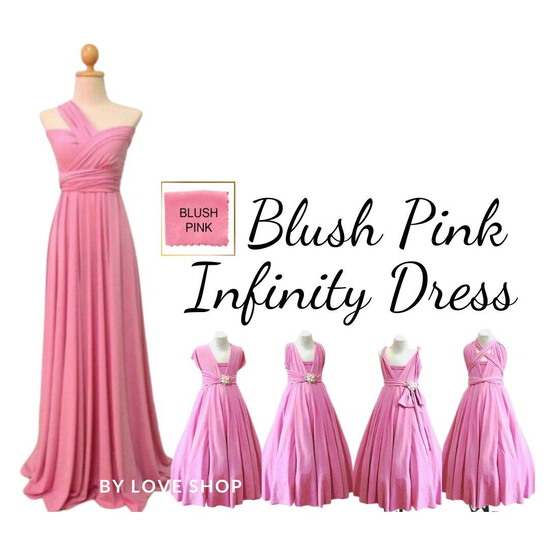 Blush Pink Infinity Wedding Dress Floorlenght For Kids And Adult