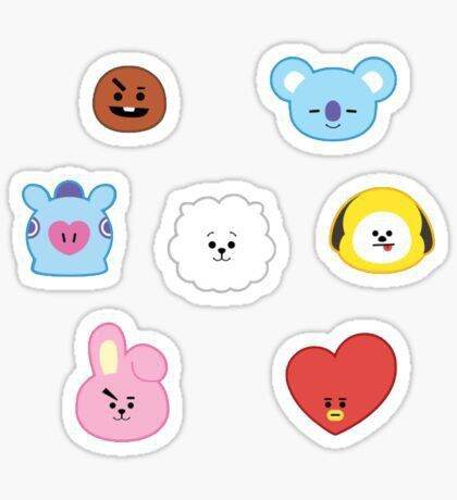 bts x bt21 cute waterproof photo stickers pack size 1 5 to 2 inches freebies cooky tata chimmy mang shooky koya rj van kpop merch kpop collectibles kpop stationery