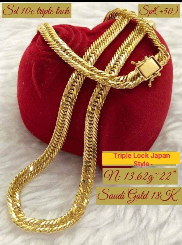 アクセサリー K18 Saudi Gold Necklace triple lock Top Quality Triple lock Necklace | Mayet De La Rosa Fine Jewelry