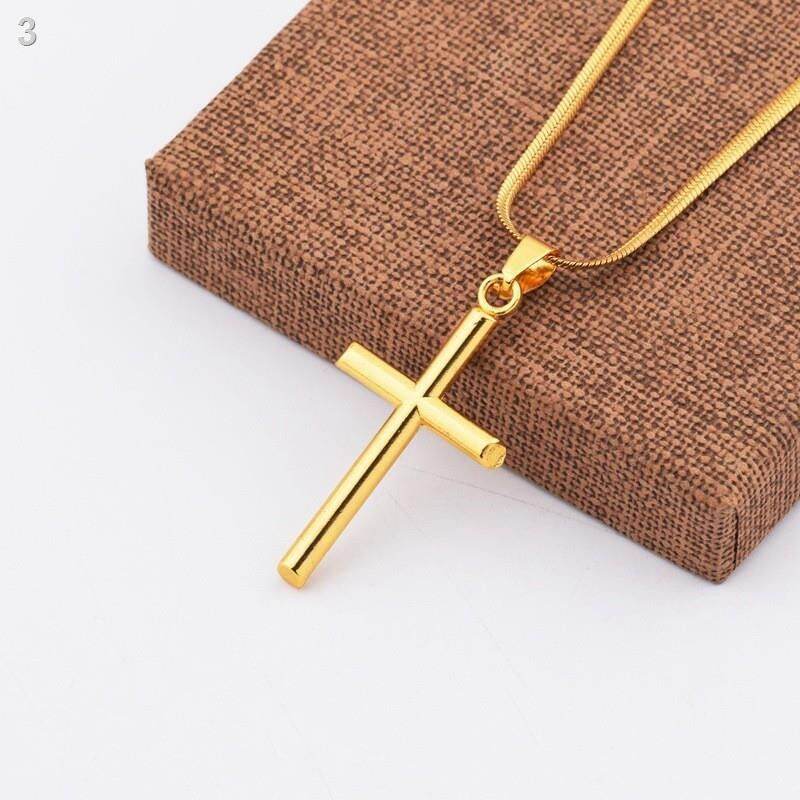 Sgi fashion jewelry 24k stainless steel gold plated cross style necklaces