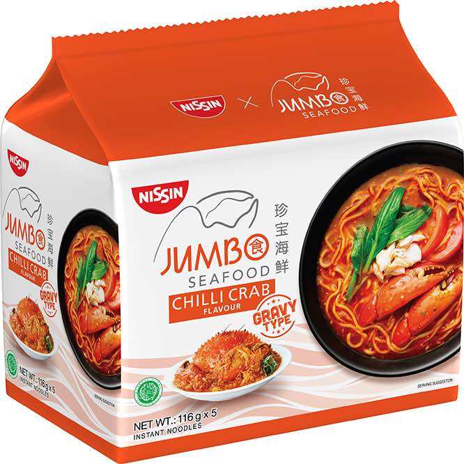 Nissin Jumbo Seafood Chilli Crab Noodles Gravy type 5/113g