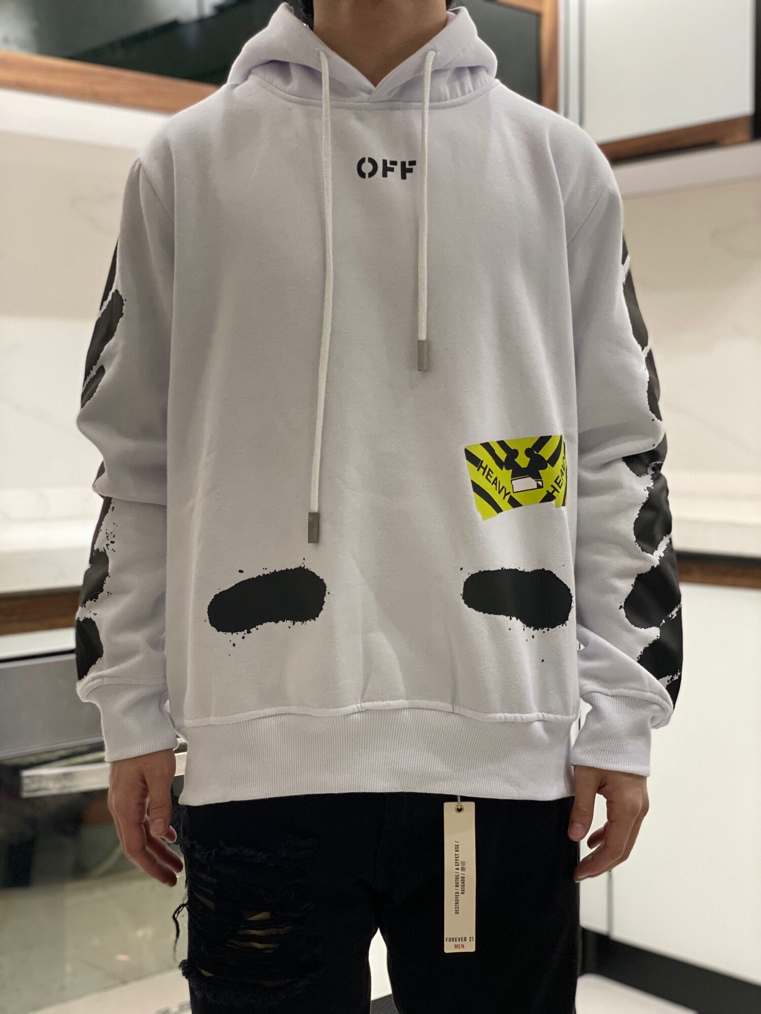 Off-White Patches Hoodie, Men's Fashion, Coats, Jackets and Outerwear on  Carousell