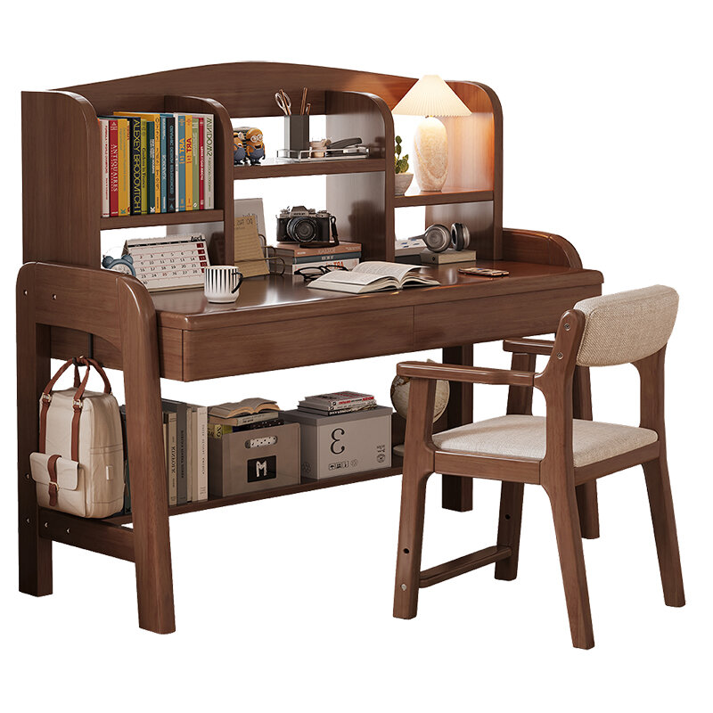 Ergonomic Riser Desk with Bookcase Integrated Solid Wood Computer Desk Student Study Writing Desk Simple Small Household Presyo  6,880 Piso*Libreng Shipping