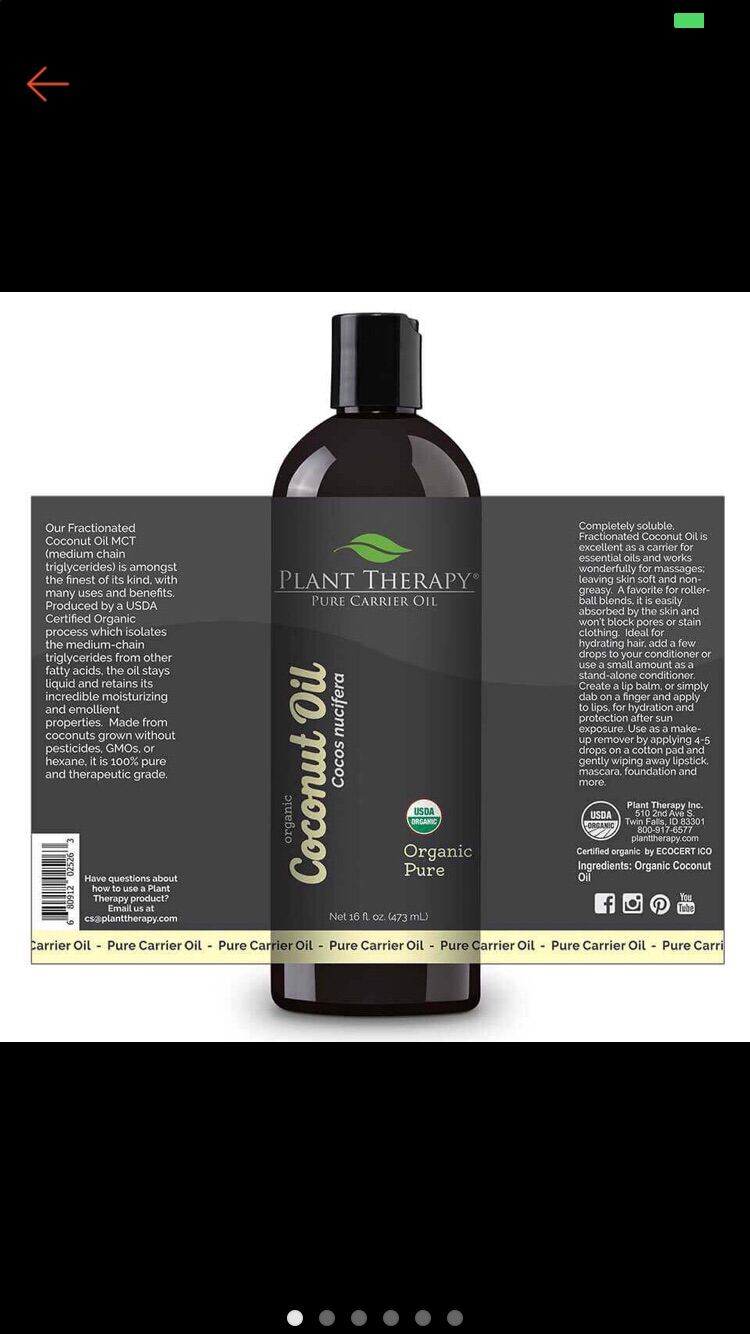 Plant Therapy Coconut (Fractionated) Carrier Oil FCO 16 oz