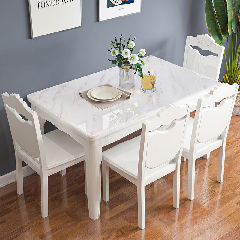 Dining Table Made of Solid Wood Home Small Marble White Eating Table ...