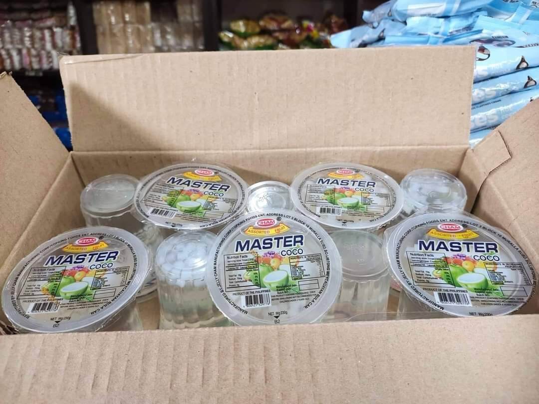 snapy and coco master jelly juice with nata sold per box 10pcs x 230g