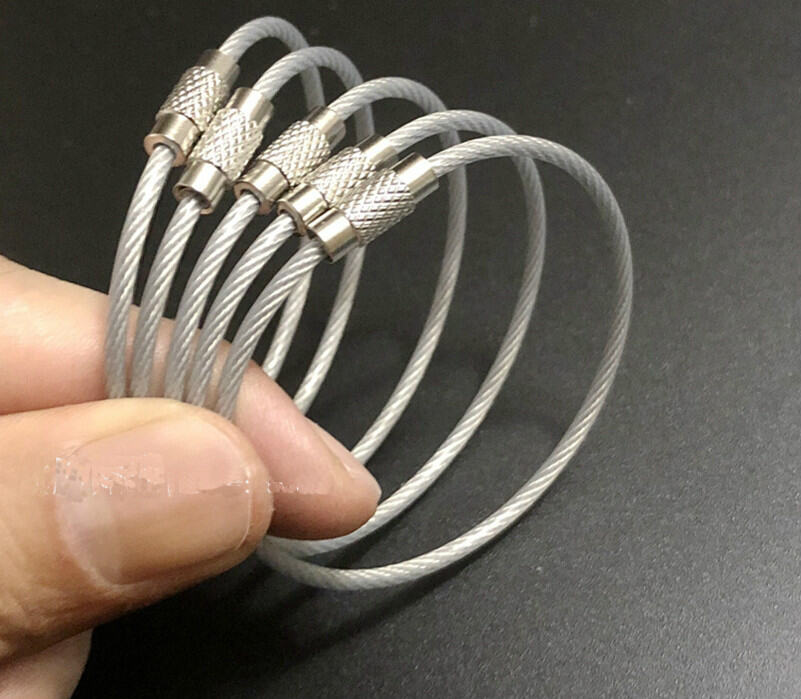 304 Stainless Steel Key Ring Wire Rope Key Chain Wire Ring Key Ring