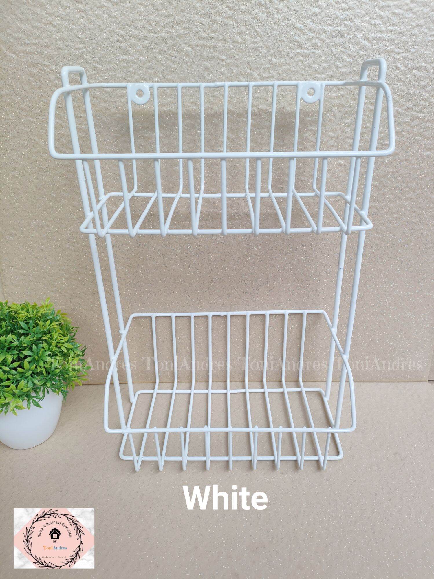 (Small) 2Layer Kitchen Utility Rack Wiremesh Basket 2Tier Bathroom