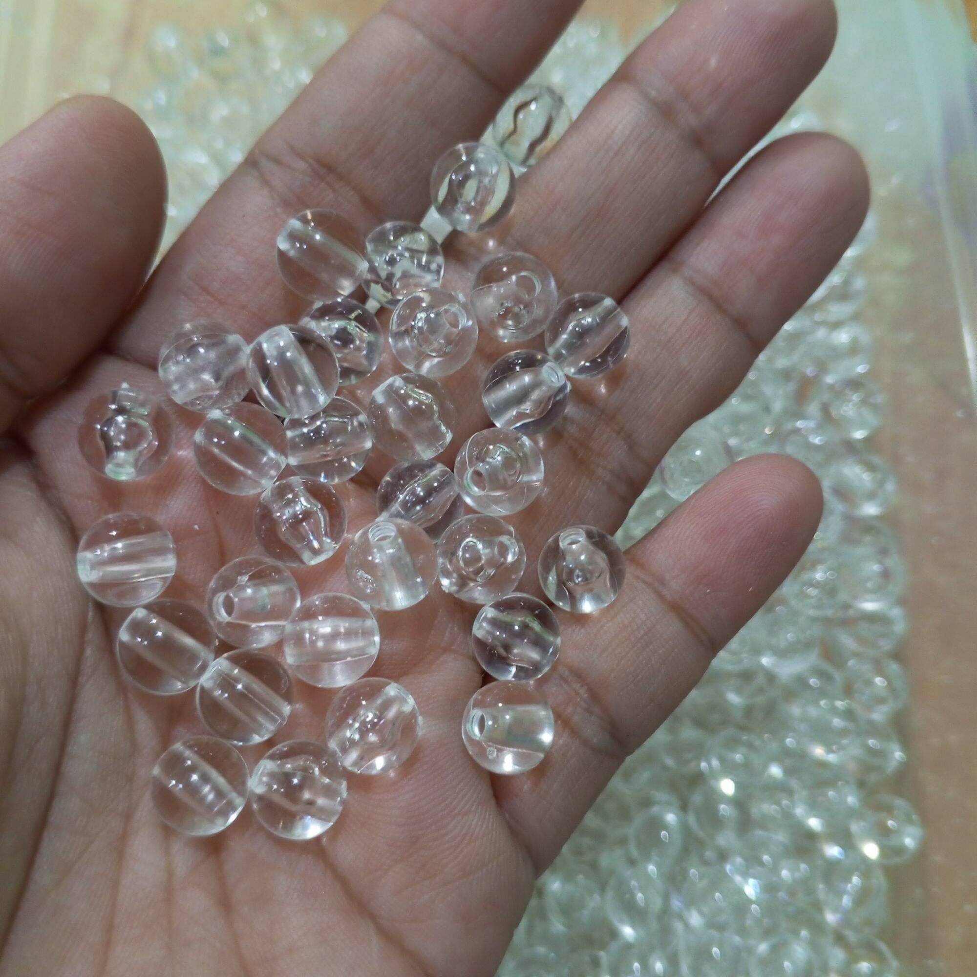 8mm Smooth Clear Beads 50pcs per pack