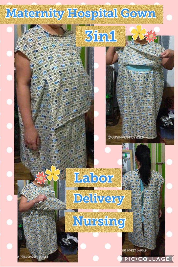 Back Zippered Maternity Hospital Gown | Laughing Cherries