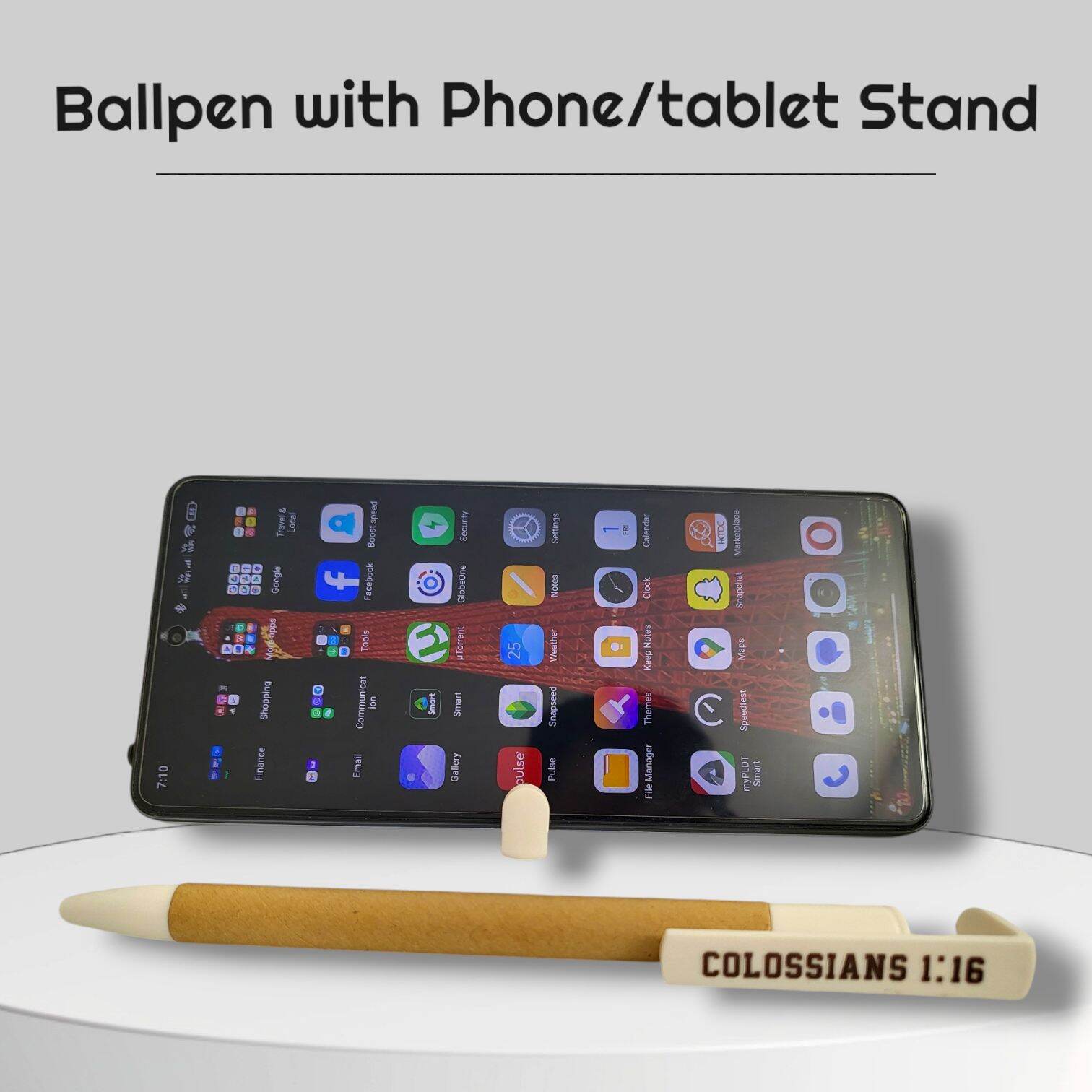 Ballpen with Phone Holder Bible Verse Christian Item Quality Eco Friendly