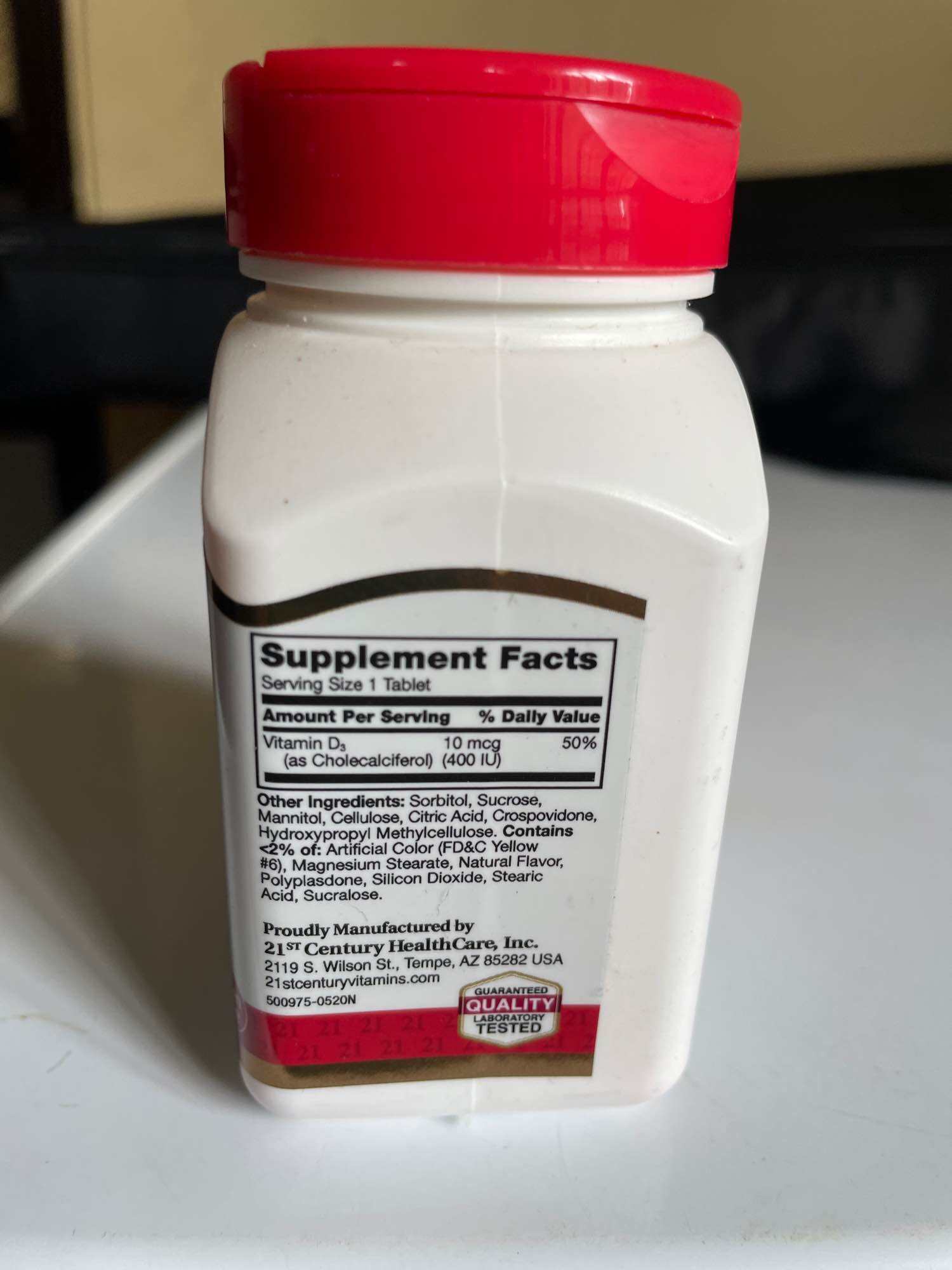 Vitamin D3 Chewable Tablets. 