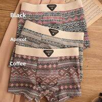 JIAZINI | Breathable Anti-Bacterial Cotton Underwear Male Boxer Briefs Ethnic Style