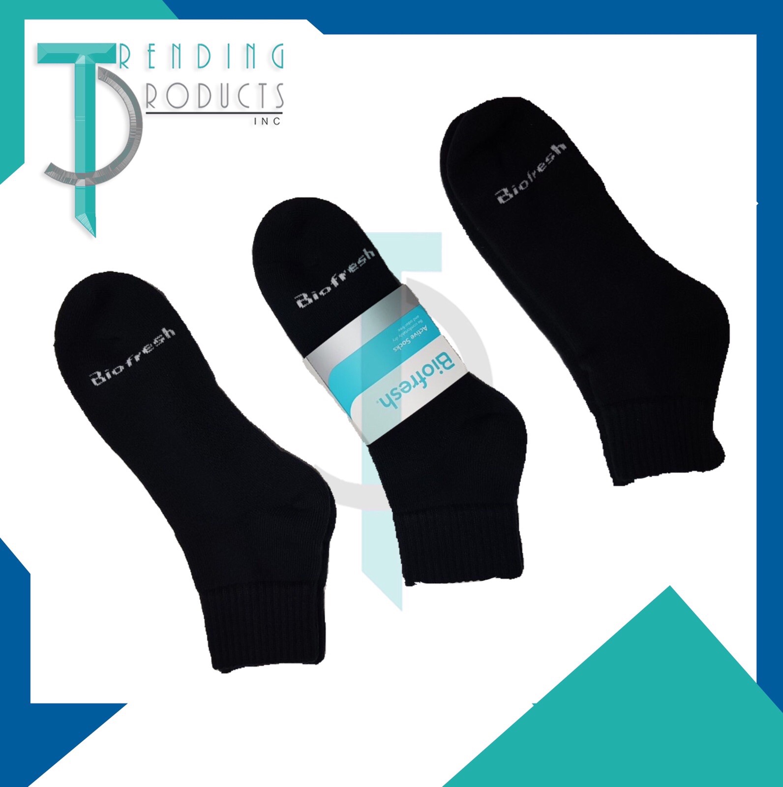 BioFresh Men's Socks, Men's Thick Cotton Ankle Sports Socks, 3 Pairs ...