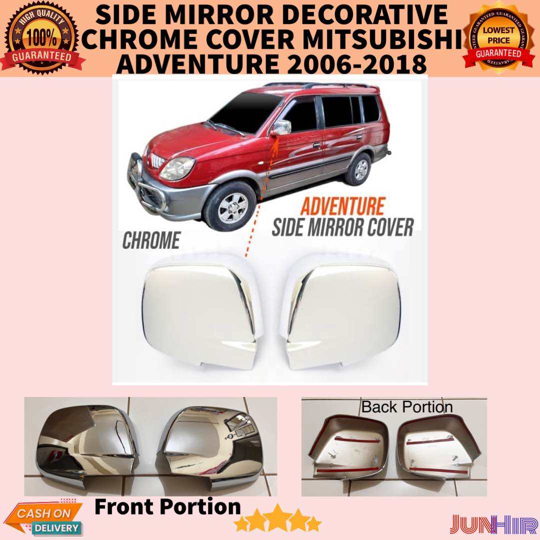 SIDE MIRROR CHROME COVER MITSUBISHI ADVENTURE 2006 2007 2008 2009