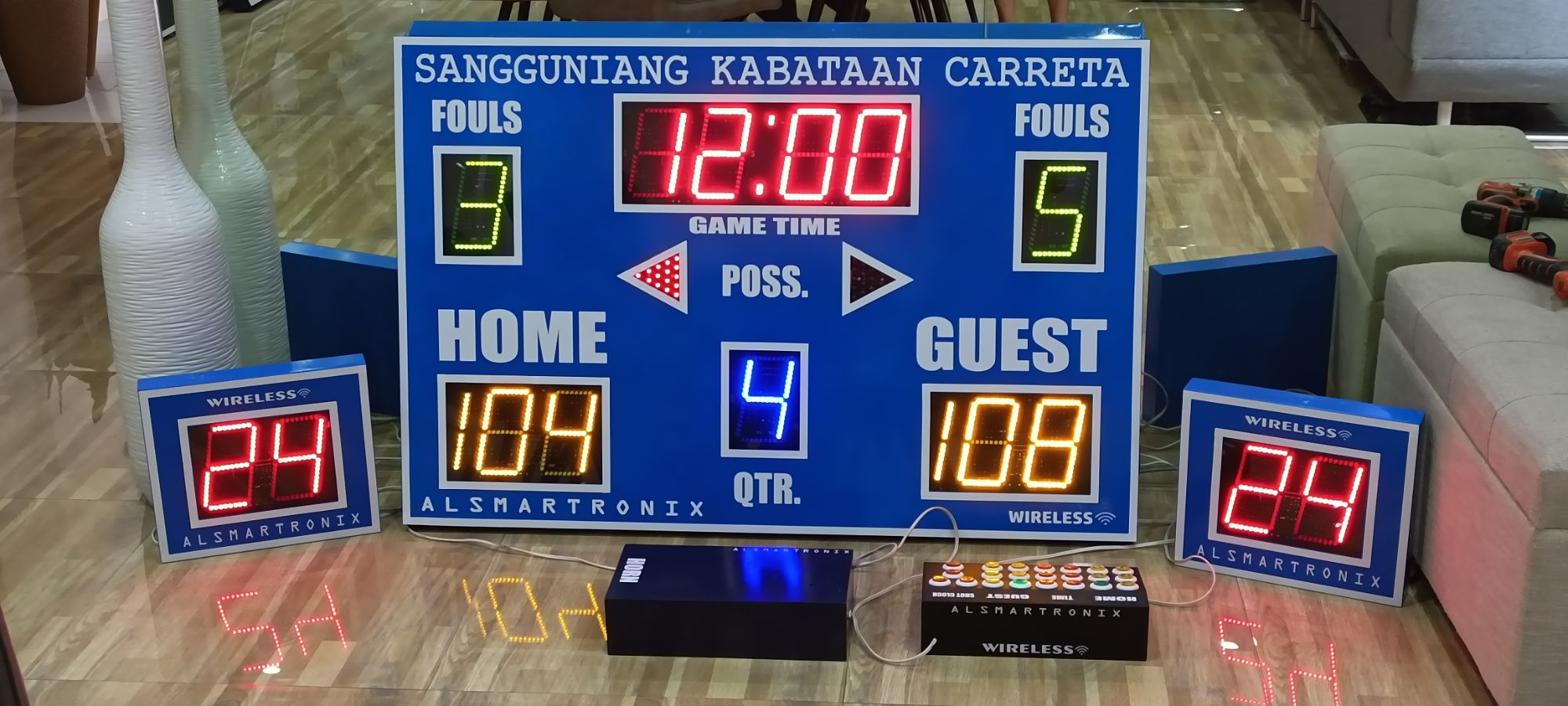 Details about   LED Scoreboard Digital Basketball Scoreboard Clock With Controller For All Sport 