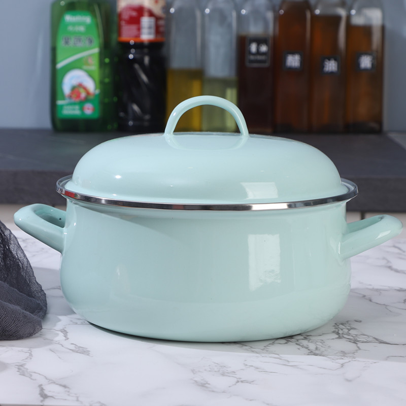 Ouli Home Morandi Green Enamel Pot - Instant Noodle Bowl