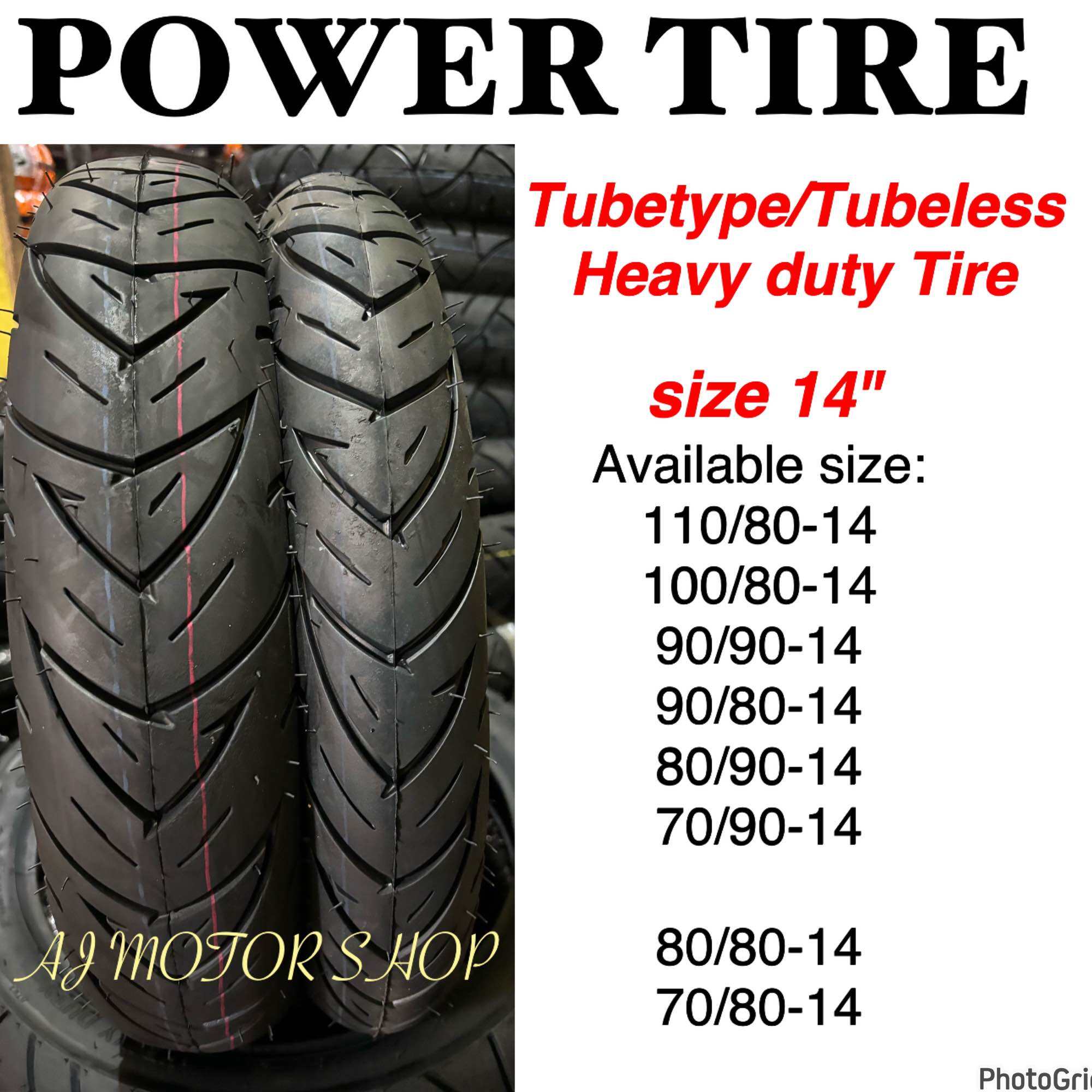 POWER TIRE HEAVY DUTY SIZE 14" WITH TIRE SEALANT/PITO