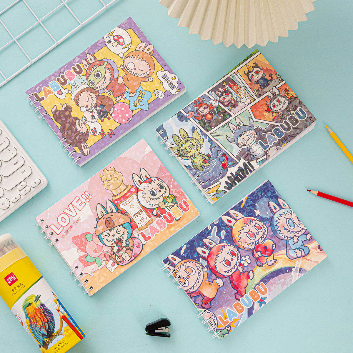 LABUBU Art Cartoon Coloring Book A4 Size Cute Fill-In-The-Blank Drawing ...