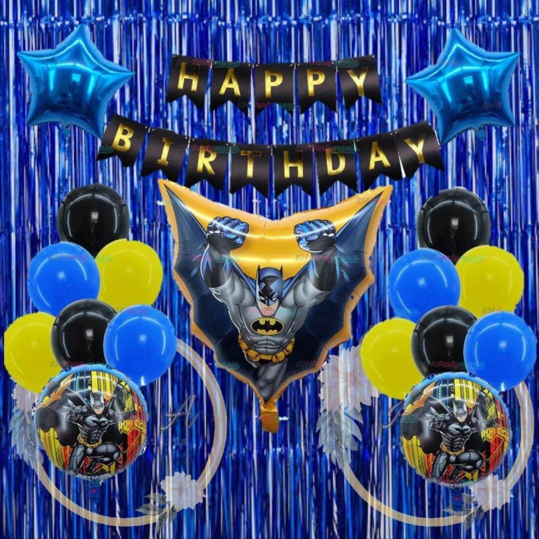 Batman Birthday Bundle Set with Foil Curtain and Balloon Tape | Lazada PH