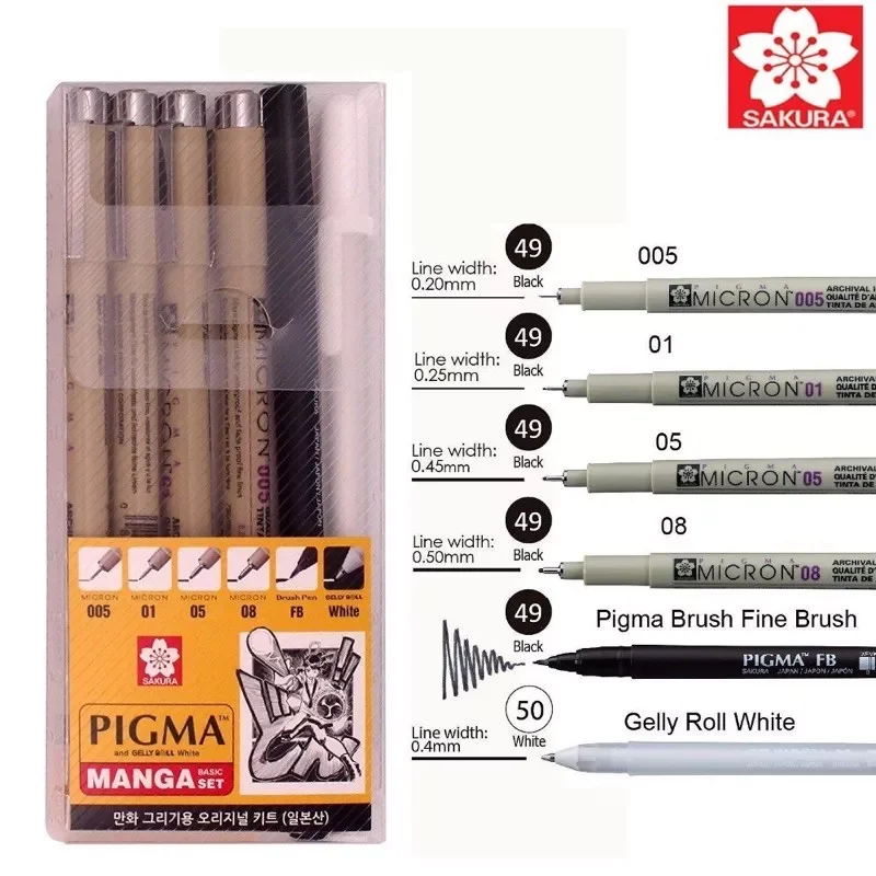 Micron Pigma 6 Pen Set Black