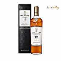 The Macallan 12 Years Old Single Malt Scotch Whisky - Amber Oak Cask - 700ml Bottle with Black Box Packaging