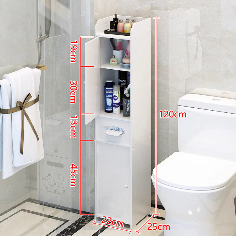 Bathroom crevice shelf 19 cm drawer-type bathroom storage shelf waterproof toilet  toilet side narrow cabinet