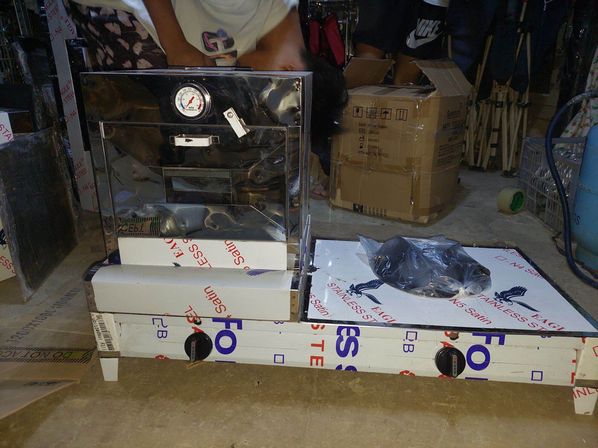2in1 2layer oven 11x11 with single stove pure stainless Presyo  4,000 Piso*Libreng Shipping