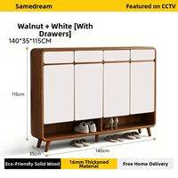 SAMEDREAM | Subsidized Integral Wall-mounted Solid Wood Shoe Cabinet