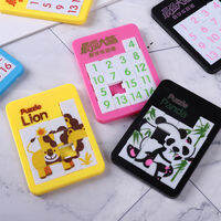 6PCS Random Number Puzzle Plastic Moving Sliding Early Education Animal Childrens Jigsaw Puzzle Toy School Kindergarten Gift