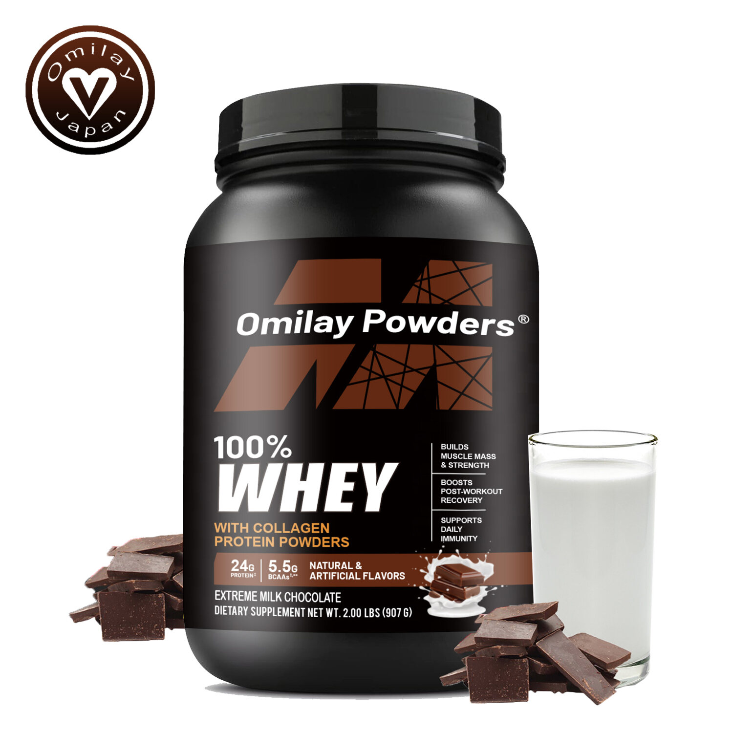 Omilay Gold Standard Whey Protein Powder for Muscle Recovery