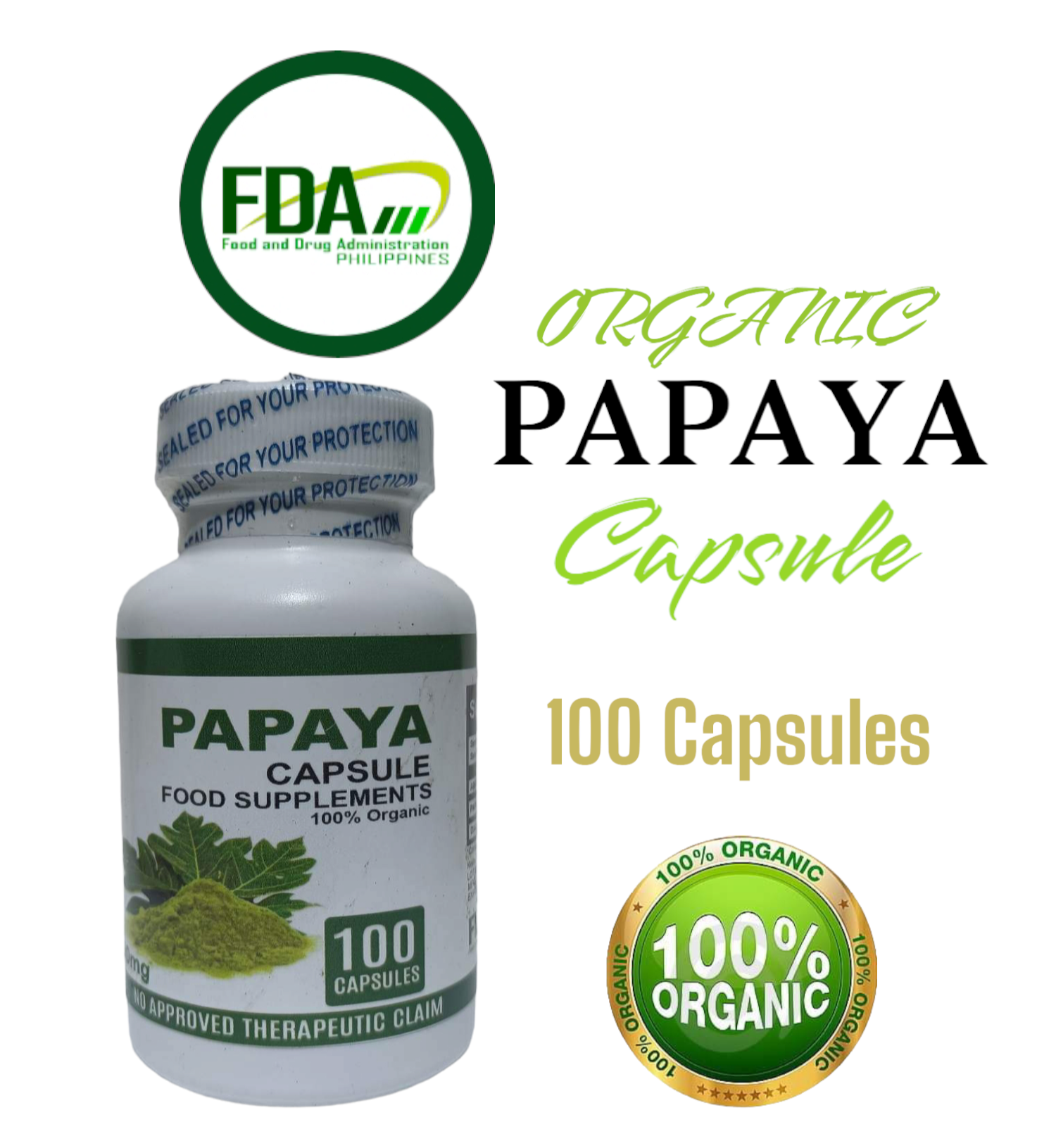 AUTHENTIC PAPAYA LEAF CAPSULE 100 CAPSULES/500mg Lazada PH