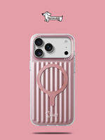 tastecase | Magnetic Dachshund Patterned Pink Phone Case Stripe case for iPhone