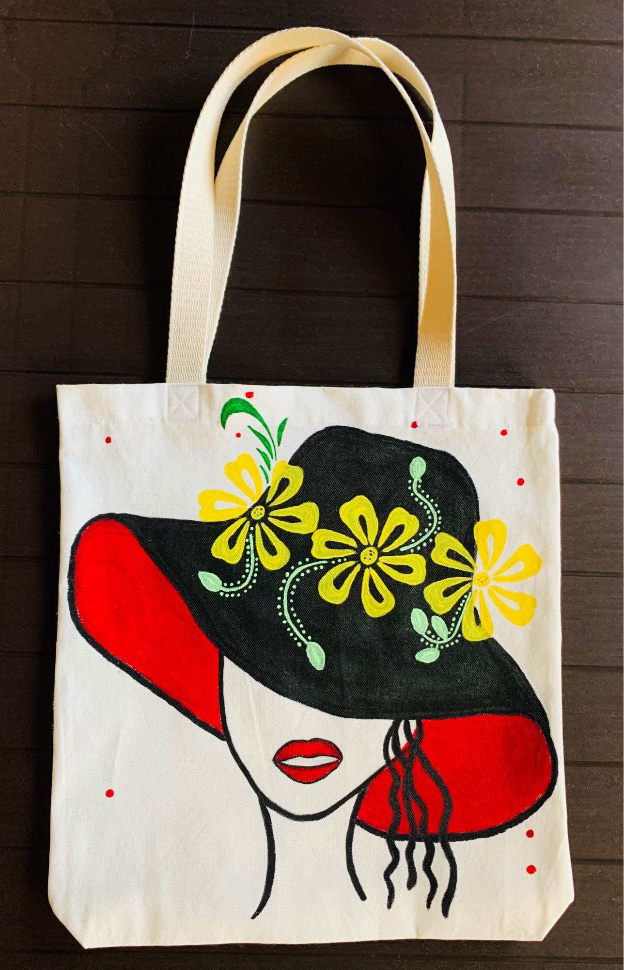 Artfully Crafted Premium Hand Painted Tote Bag strawberry Lazada PH